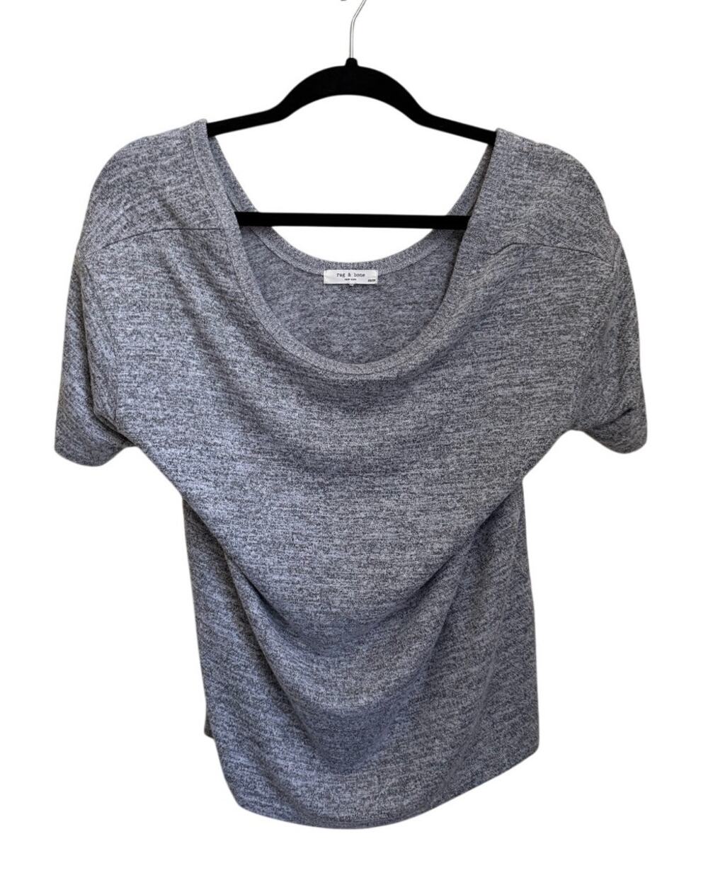 rag & bone Grey Knit Scoop Neck Short Sleeve Top XS